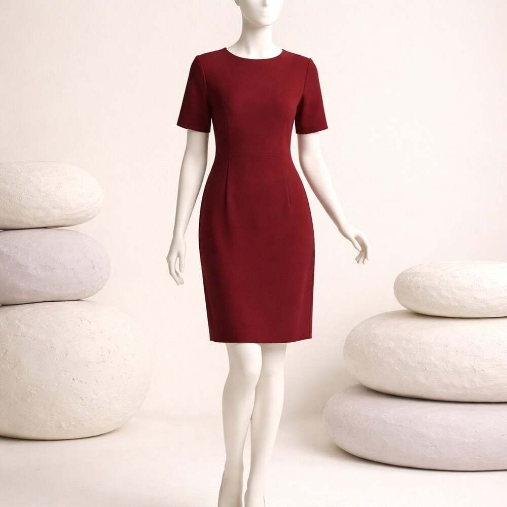 Alfani Plus Size 28W Red Short Sleeve Sheath Dress